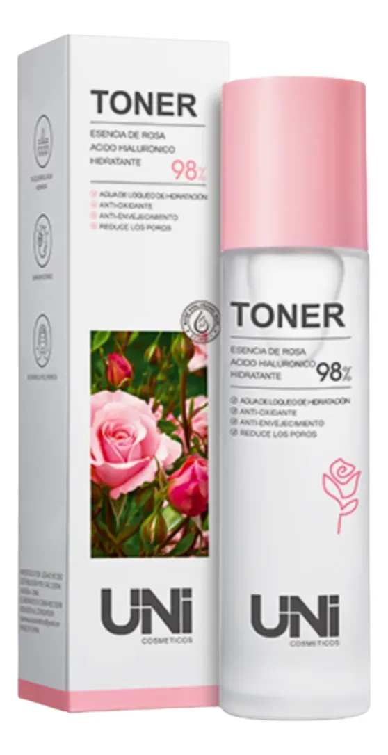 Toner agua tonica hidratante de rosa 100ml UNI